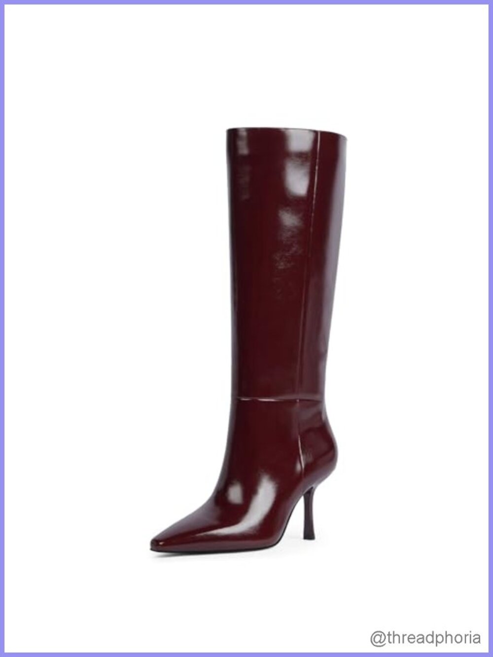 Women's Knee High Square Toe Stiletto Heel Boots Faux Leather Side Zipper